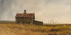 Wayne Cooper, Barn, Oil on Canvas 20th Cent.