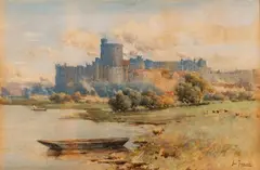 John Terris, Windsor Castle and the River Thames, 1889, Watercolor on Paper