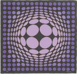 Victor Vasarely, Sinlag IV Black W/ Violet