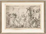 Rembrandt van Rijn, Christ Seated Disputing with the Doctors, 1654, Etching and Drypoint on Paper