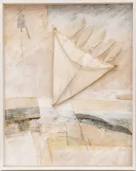 Hans Sieverding, Untitled, 1986, Collage with Construction in a Shadow Box