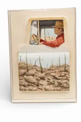 Robert Moon, U-No (Door Series), 1974, Watercolor on Paper, Mounted in Plexi Case