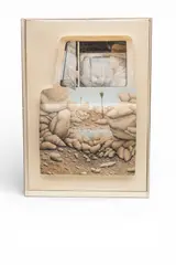 Robert Moon, Oasis (Door Series), 1974, Watercolor on Paper, Mounted in Plexi Case