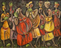 Procession by Adolf Dehn, 1951, Oil on Masonite, sold Jan 2026