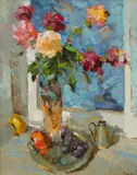 Alexander Shabadei, Roses and Grapes, 2014, Oil on Canvas