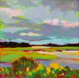 Betty Anglin Smith, Island Marshland, 2024, Oil on Board