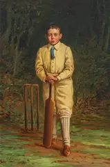 George Frederick Harris, Portrait of a Young Eton Cricketer, 1891, Oil on Canvas