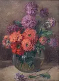 Frederick James Boston, Floral Still Life, Oil on Canvas