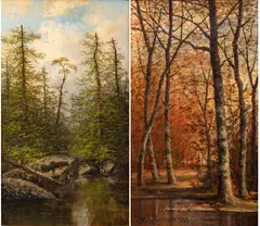 Carl Christian Brenner, Summer and Autumn Landscapes, 1883-84, Oils on Canvas