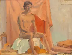 Nude Male by Edgar Yaeger, 1986, Oil on Canvas, sold Jan 2026