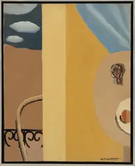 Abstract by Edgar Yaeger, 1941, Oil on Canvas, sold Jan 2026