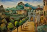 Edgar Yaeger, Cityscape, 1938, Oil on Canvas