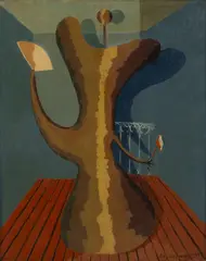 Edgar Yaeger, Surrealistic Interior, 1947, Oil on Canvas