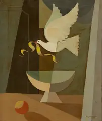 Still Life with Dove by Edgar Yaeger, 1942, Oil on Canvas, sold Jan 2026