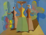 Edgar Yaeger, Three Graces, 1949, Oil on Canvas