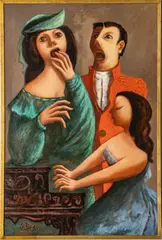 Julio de Diego, Piano Lesson, Oil on Canvas