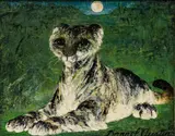 Darrel Austin, Young Beast in Moonlight & Young Beast at Sunrise, Oil Canvas