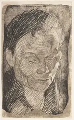 Käthe Kollwitz, Frauenkopf (Woman's Head), 1905, Engraving on Wove Paper