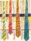 Linda Ross, Ties, 1993, Mixed Media on BFK Rives Paper