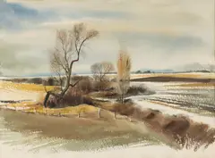 J.R. "Jim" Hamil, Colorado Winter Landscape, Watercolor on Wove Paper