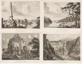 Paul Sandby, Obelisk; Dromana; Dunbroady Abbey; Fall of the Polufuca, circa 1778-81, Etchings with Engraving on Wove Paper