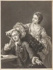 John Sartain, Man and Woman, circa 1870, After William Hogarth Mezzotint on Wove Paper
