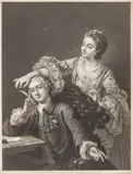 John Sartain, Man and Woman, circa 1870, After William Hogarth Mezzotint on Wove Paper