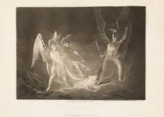 John Martin, Satan Aroused, from Paradise Lost: One Plate, 1826, After John Milton Mezzotint on Wove Paper