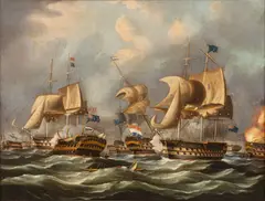 Thomas Whitcombe, Battle of Camperdown, Oil on Canvas
