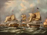 Thomas Whitcombe, Battle of Camperdown, Oil on Canvas
