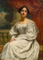 Milton Herbert Bancroft, Untitled, Oil on Mahogany Panel Portrait of Evelyn Beatrice Longman