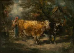 Constant Troyon, Depart Pour Le Labour, Barbizon School, Oil on Canvas