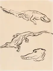 Three Crocs by Alexander Calder, circa 1925, Ink Drawing on Paper, sold Dec 2025