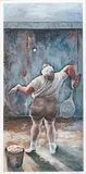 Ernie Barnes, at the Wall, circa 1979, Limited Edition Offset Lithograph