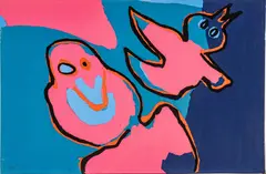 Karel Appel, Birds Flying Out, 1970, Lithograph in Colors