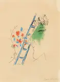 Marc Chagall, L'Echelle (The Scale), 1957, Lithograph in Colors on Wove Paper