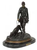 Pierre-Jules Mêne, English Hunter and Hound, Bronze Sculpture 20th Cen.