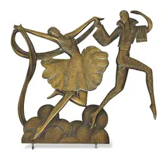 Max Le Verrier, Art Deco Bronze Dancing Couple, Sculpture