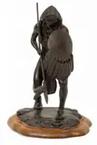 Cecil E. Wakefield, Native American Warrior, 1970, Bronze Sculpture