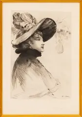 Henry Somm, Head of a Parisian Woman, from L'Estampe Originale, 1894, Drypoint on Laid Paper