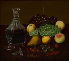 Richard Howe, Still Life with Fruit and Wine, Oil on Canvas