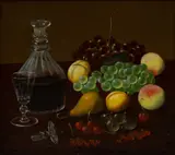 Richard Howe, Still Life with Fruit and Wine, Oil on Canvas