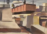 Floyd D. Hopper, Stone Quarry, 1939, Watercolor on Paper