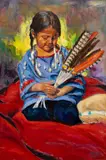 Guadalupe Apodaca, Native American Girl, Oil on Canvas