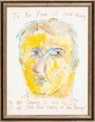 Jim Bloom, to Be Poor and Crazy Is Two Things, Mixed Media on Paper