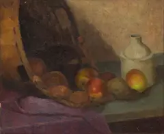 Richmond Barthé, Still Life of Jug and Apples, 1928, Oil on Board