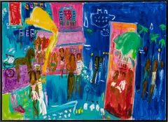 Bob Kane, Marche Au Fleurs, Oil on Canvas