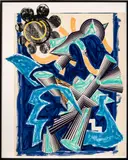 Frank Stella, Untitled, Lithograph, Linocut, Screenprint in Colors with Hand Coloring & Collage on T.H Saunders & Somerset Paper 1982-84, '