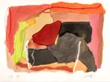 Larry Zox, Untitled, Mixed Media, Watercolor Pochoir, and Oil Stick Wax, Water-Based Crayons, on Heavy Arches Museum Watercolor Rag Paper w