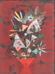 Arnold Blanch, Flowers and Vase, Gouache on Board
